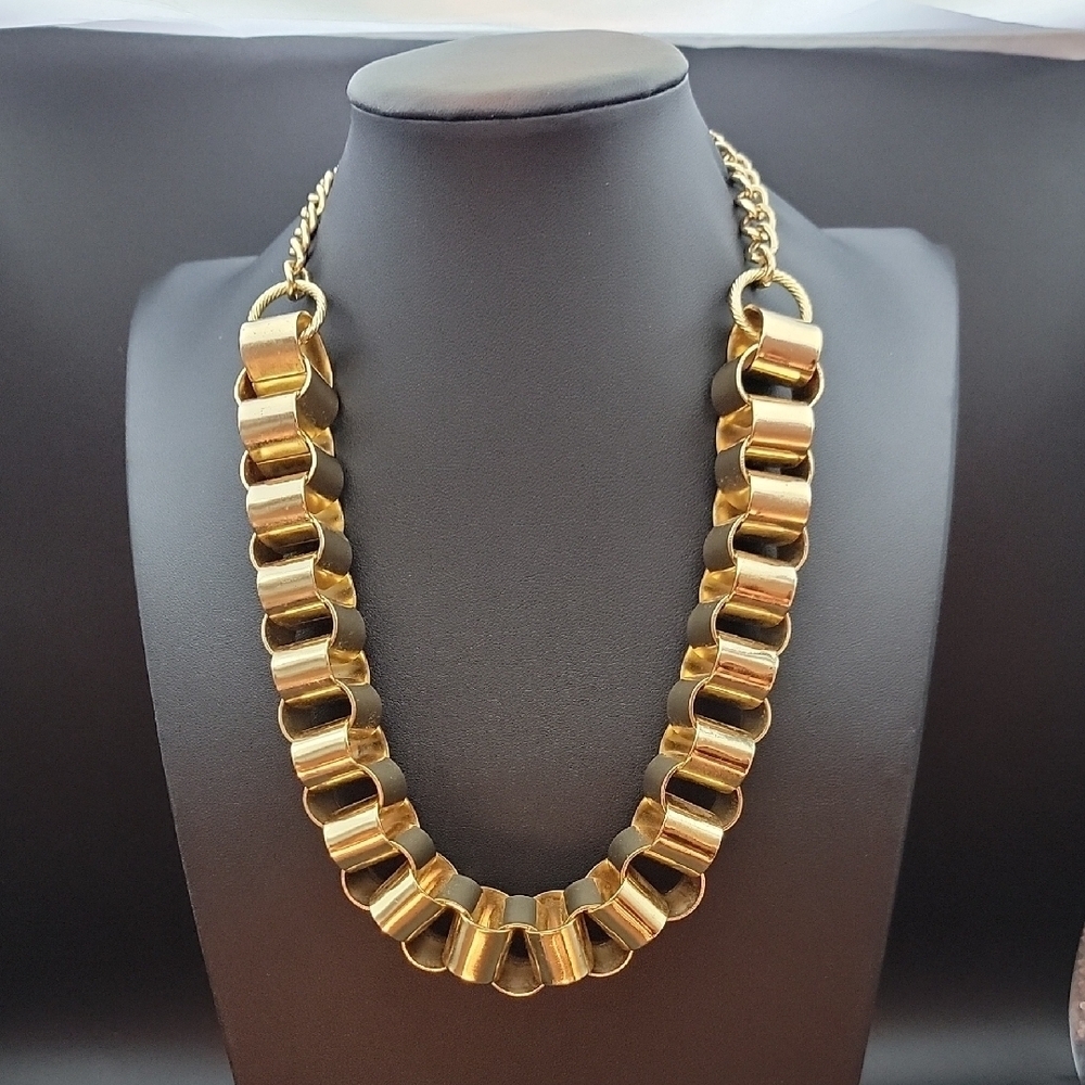 16" Gold Tone Cuban Chain Chunky Statement Link Necklace